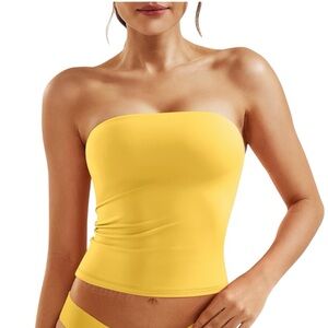 YEOREO Sophie Women’s Y2K Yellow Strapless Tube Top NWOT